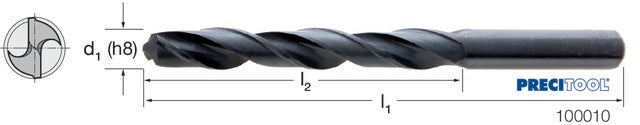100010 11,00 PRETEC 100010 11,00 Csigafúró, HSS N típus hengerelt