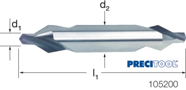 PREMUS 105200 1,60 Központfúró, HSS-Co 60° A alak