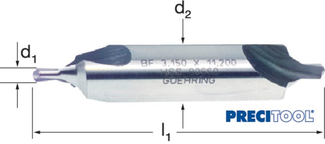 105550 1,60 PREMUS 105550 1,60 Központfúró, HSS 60° B alak lapolt felület