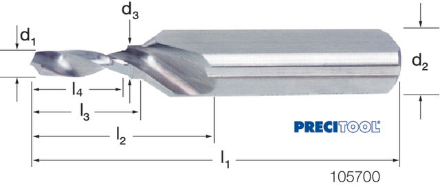 PREMUS 105700 M8 Fúró lépcsős, HSS magfurat központosításhoz lapolt felület