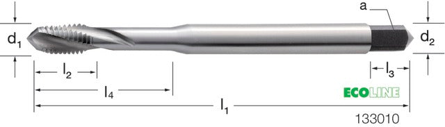 PRETEC 133010 M6 Gépi menetfúró, HSS-Co RSP15 gőzöléssel megeresztett