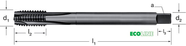135630 M16X1,5 PRETEC 135630 M16X1,5 Gépi menetfúró, HSS-Co gőzöléssel megeresztett