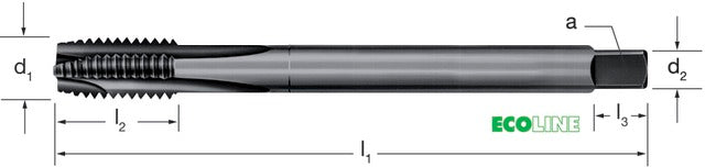 PRETEC 135730 1/2-14 Gépi menetfúró, HSS-Co gőzöléssel megeresztett