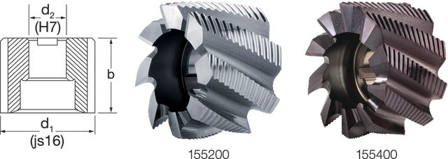 PREMUS 155400 63X40X27 Homlok-palástmaró, HSS-Co HR típus TiAlN