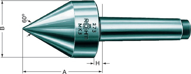 222920,053571429 RÖHM 222920 3/56 Központosító kúp, hegyes, 60 fok