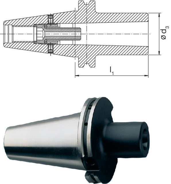 240650 50X2 PRETEC 240650 50X2 Meredek kúpos befogó, DIN 69871 behúzó menetes Morse-kúphoz A alak rövid kiegyensúlyozva G6,3 8.000 1/min fordulatszámnál