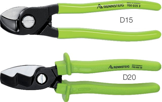 RENNSTEIG 557820 D20 Kábelolló, barnított, műanyaggal bevont markolattal