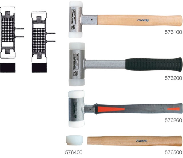 SUPERCRAFT 576400 40 Nylonkalapács, visszaütésmentes, nylonból és cserélhető betétekkel