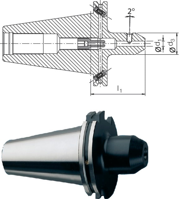 240578  1/8  PREMUS 240578,125 Meredek kúpos befogó, DIN 69871 Whistle-Notch rendszer AD/B alak rövid kiegyensúlyozva G6,3 12.000 1/min fordulatszámnál