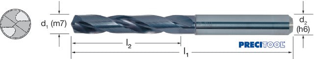 PREMUS 102810 8,20-HA Nagyteljesítményű fúró, Tömör keményfém száralak HA/HB/HE 5 × D