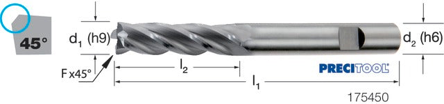 175450 10,00X40 PREMUS 175450 10,00X40 Szármaró, Tömör keményfém hosszú/extra hosszú élletöréssel
