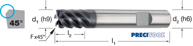 175605 16,0 PREMUS 175605 16,0 Szármaró, Tömör keményfém rövid simító maró X-CEED