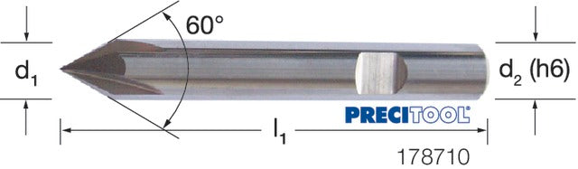 PREMUS 178710 6,00 Sorjázómaró, Tömör keményfém csúcsszög 60°