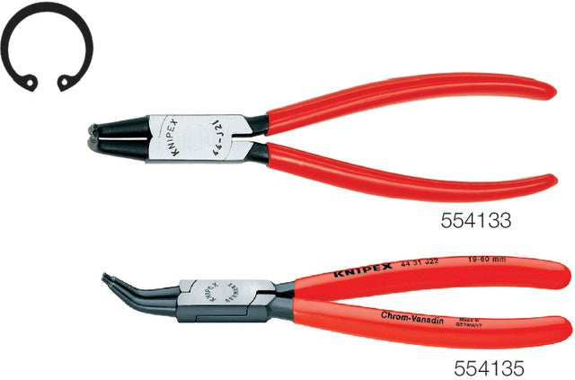 KNIPEX 554133 J01 Seeger-gyűrű fogó, D alak, 90° szögben hajlított
