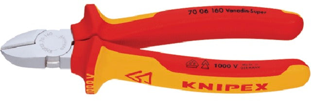KNIPEX 554857140 VDE oldalcsípő fogó, krómozott, többkomponensű burkolattal