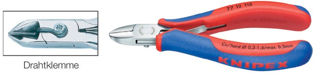 KNIPEX 555307115 Elektronikai oldalcsípőfogó, tükörpolírozott, többkomponensű burkolattal