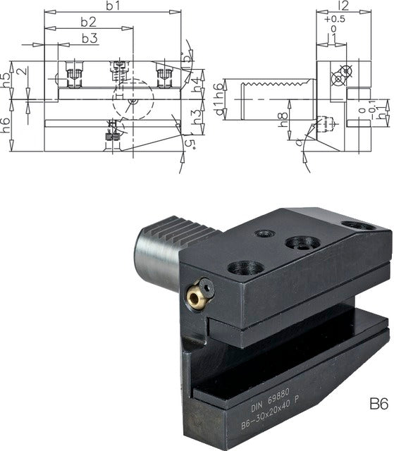 233250 B625X16X40 PRETEC 233250 B625X16X40 Szerszámtartó CNC esztergagéphez, Radiális szerszámtartó balos hosszú B6 alak