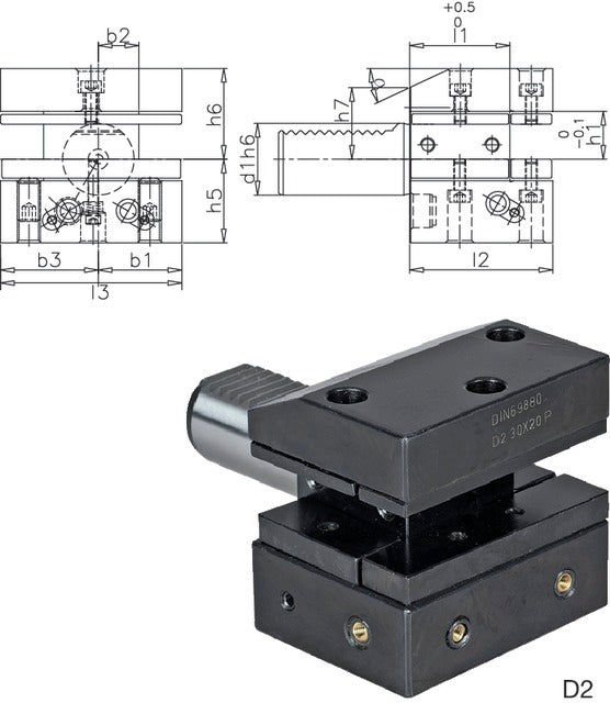233750 D260X32X110 PRETEC 233750 D260X32X110 Szerszámtartó CNC esztergagéphez, Szerszámtartó többszörös befogóval fordított D2 alak