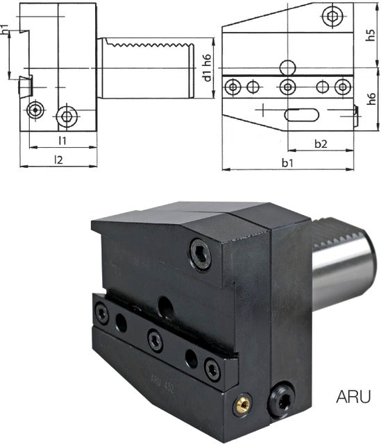 234670 ARU3026 PRETEC 234670 ARU3026 Szerszámtartó CNC esztergagéphez, állítható magasságú fordított jobbos ARU alak