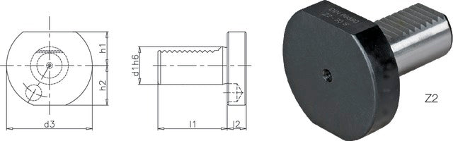 233850 Z260P PRETEC 233850 Z260P Szerszámtartó CNC esztergagéphez, Záródugó műanyagból Z2 P alak