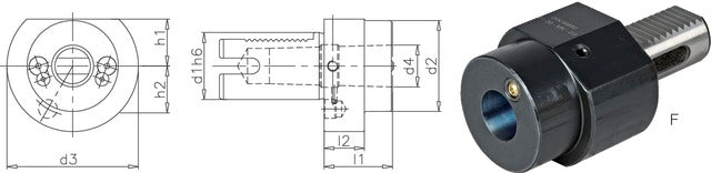 234300 F20MK2 PRETEC 234300 F20MK2 Szerszámtartó CNC esztergagéphez, F alak