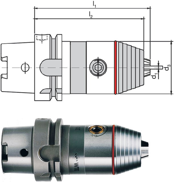 WTE 242316,125 CNC precíziós fúrótokmány, DIN 69893 A