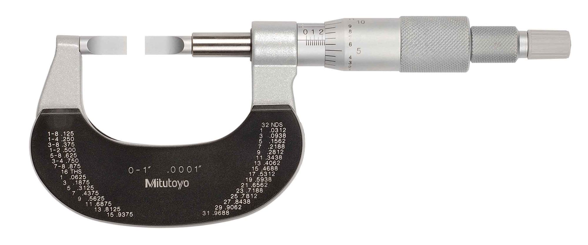 MITUTOYO 122-125 Blade Micrometer, Hardened Steel Blade 0-1", 0,75mm Blade