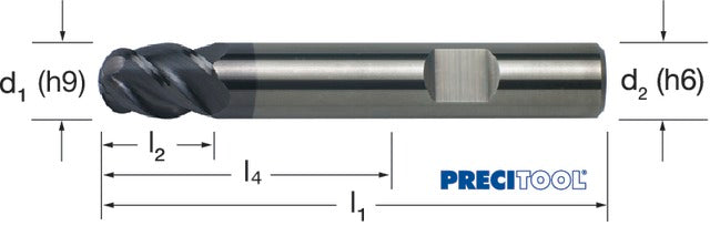 178455 14,00 PREMUS 178455 14,00 Gömbmaró, Tömör keményfém rövid ALCRONA