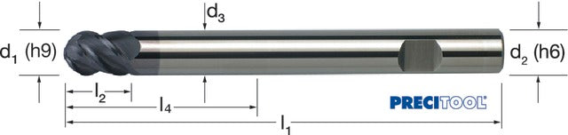 178465 14,00 PREMUS 178465 14,00 Gömbmaró, Tömör keményfém extra hosszú ALCRONA