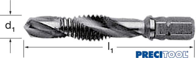 PRETEC 131900 M6 Kombinált menetfúró, HSS metrikus
