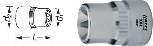 HAZET 516784 20 Dugókulcs betét, 1/2" TORX