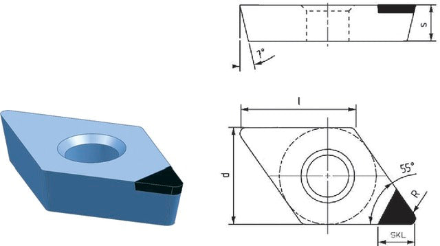 WETEC 198480 DCGW11T304EW PKD váltólapka, BDA 23