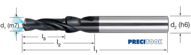 PREMUS 105780 M16 Fúró lépcsős, Tömör keményfém száralak HA