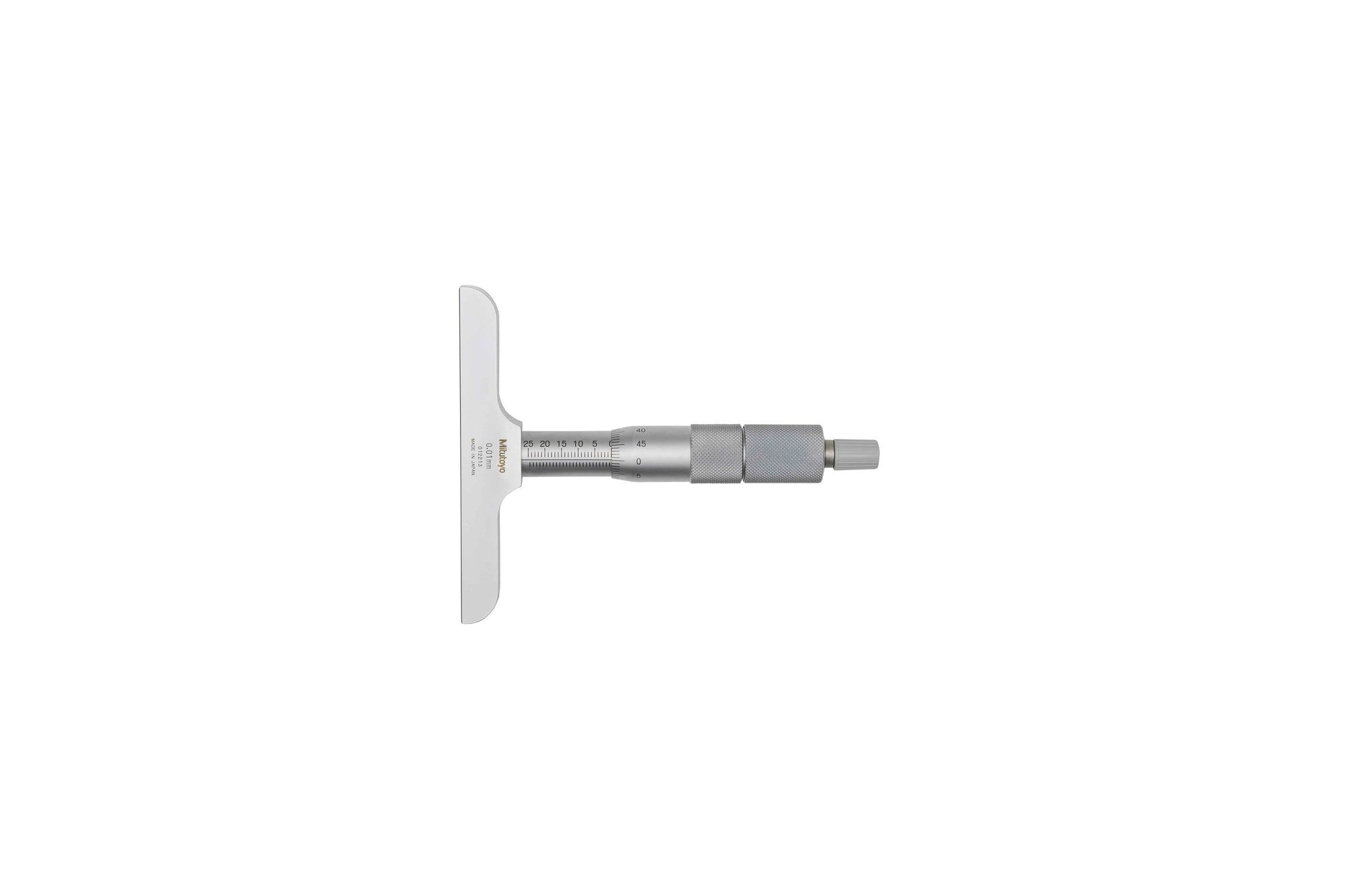 MITUTOYO 129-114 Depth Micrometer, Interchangeable Rods 0-75mm, 101mm Base