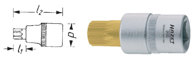 516974 M16 HAZET 516974 M16 Csavarhúzó betét, 1/2" sokfogú