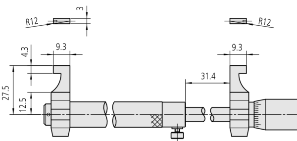 Mitutoyo - Analóg belső mikrométer mérőcsőrrel 200-225 mm