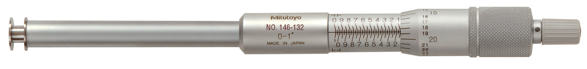 MITUTOYO 146-132 Groove Micrometer, Rotating Spindle 0-1", 0,5" Flange