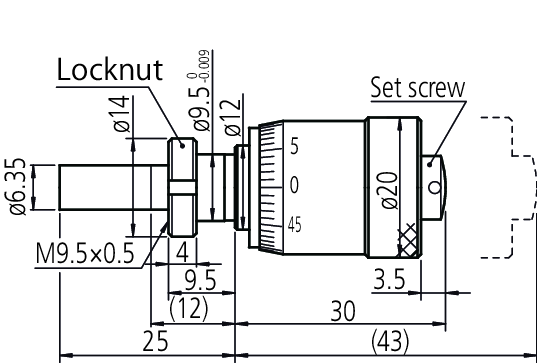 Mitutoyo - Micrometer Head, Short Thimble Type