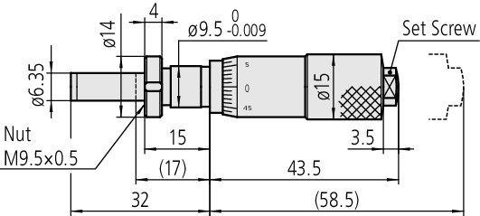 Mitutoyo - Micrometer Head, Carbide Tipped Spindle | 149-131-10