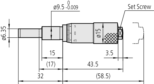 Mitutoyo - Micrometer Head, Carbide Tipped Spindle | 149-132-10