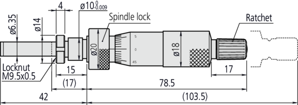 Mitutoyo - Micrometer Head, Medium-sized Standard