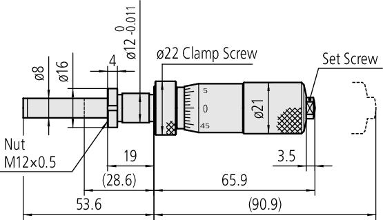 Mitutoyo - Micrometer Head, Medium-sized Type