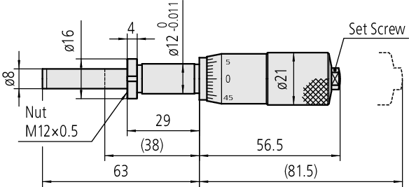 Mitutoyo - Micrometer Head, Medium-sized Type