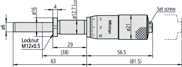 Mitutoyo - Microm, Head, Heavy Duty, 8 mm Spindle