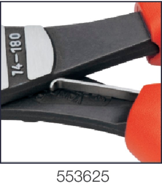 KNIPEX 553625160 Erő-oldalcsípőfogó, polírozott, többkomponensű bevonattal és nyitórugóval