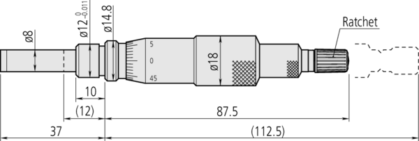 Mitutoyo - Micrometer Head Non-rotating Spindle