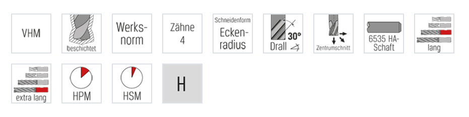 179070 10,00X35X0,5X79 PREMUS 179070 10,00X35X0,5X79 Tóruszmaró HighQ, Tömör keményfém rövid/közepes/hosszú sarokrádiusszal 62HRC keménységig TiAlN
