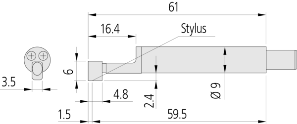 MITUTOYO-Érzékelõ lágy anyaghoz (5 µm/90°/4 mN)