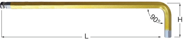 WIHA 504753 3,0 Gömbvégű imbuszkulcs, hosszú, színjelöléssel