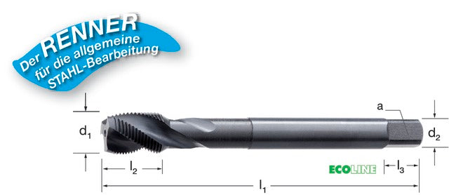 PRETEC 133211 M24X1,50 Gépi menetfúró, HSS-Co RSP35 gőzöléssel megeresztett